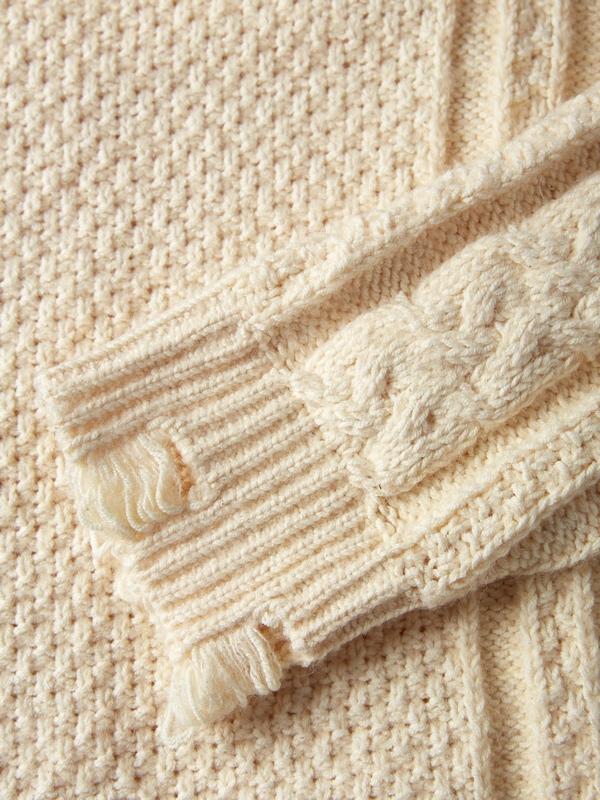 Cozy Cutout V Neck Baggy Sweater Product Image