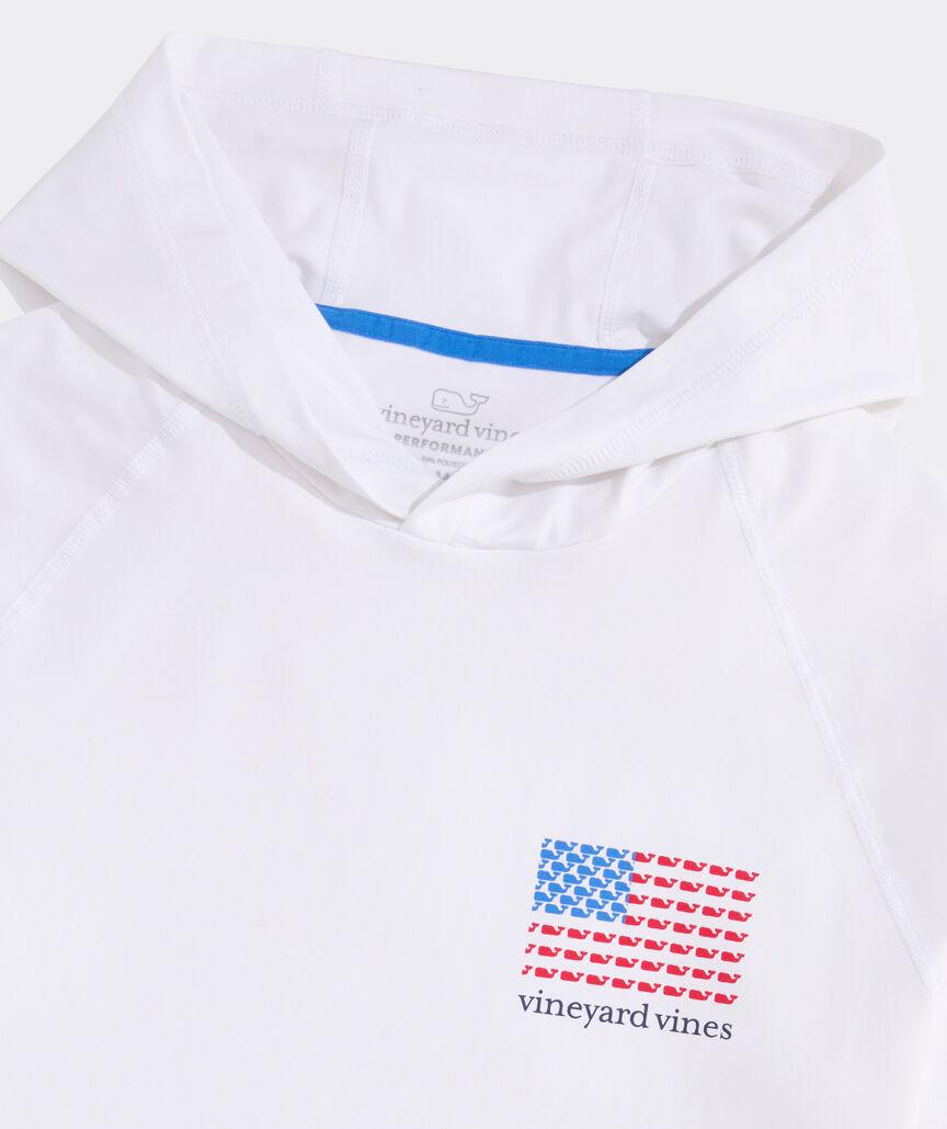 Micro Whale Flag Long-Sleeve Harbor Performance Hoodie Tee Product Image