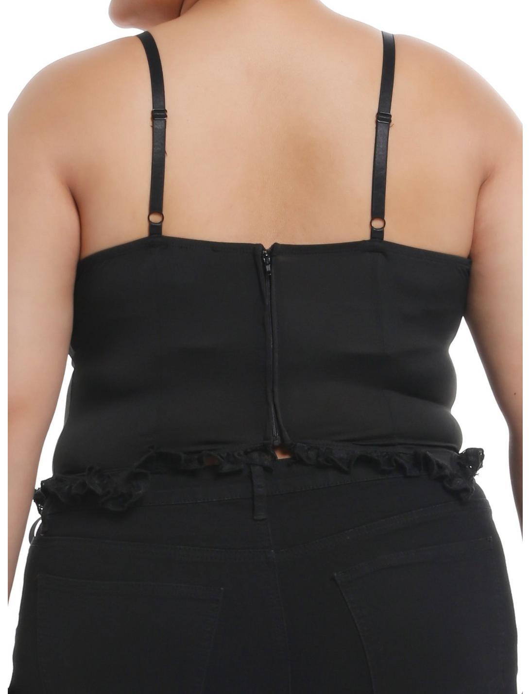 Cosmic Aura Black Lace Bow Bustier Top Plus Size Product Image