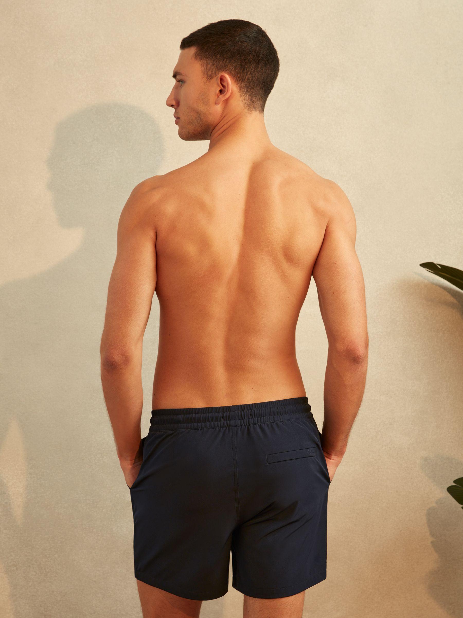 Plain Drawstring Waist Swim Shorts in Navy Product Image