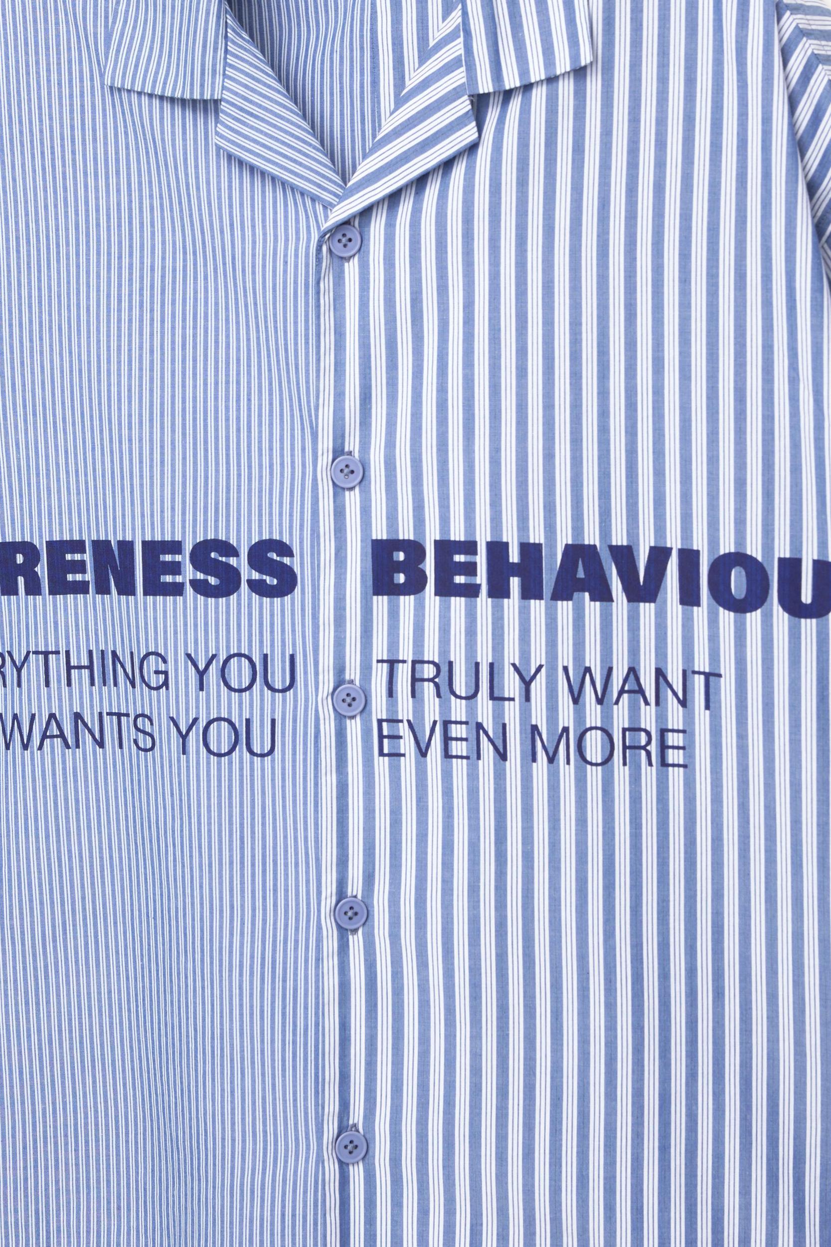 Short sleeve shirt with asymmetrical stripes Product Image