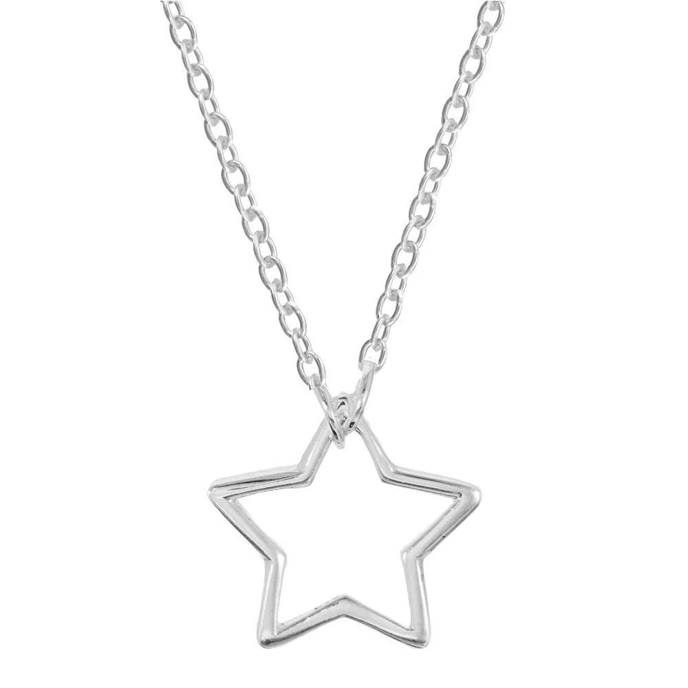 Love This Life Sterling Silver Open Star Necklace, Women's, Size: 18", Silver Tone Product Image