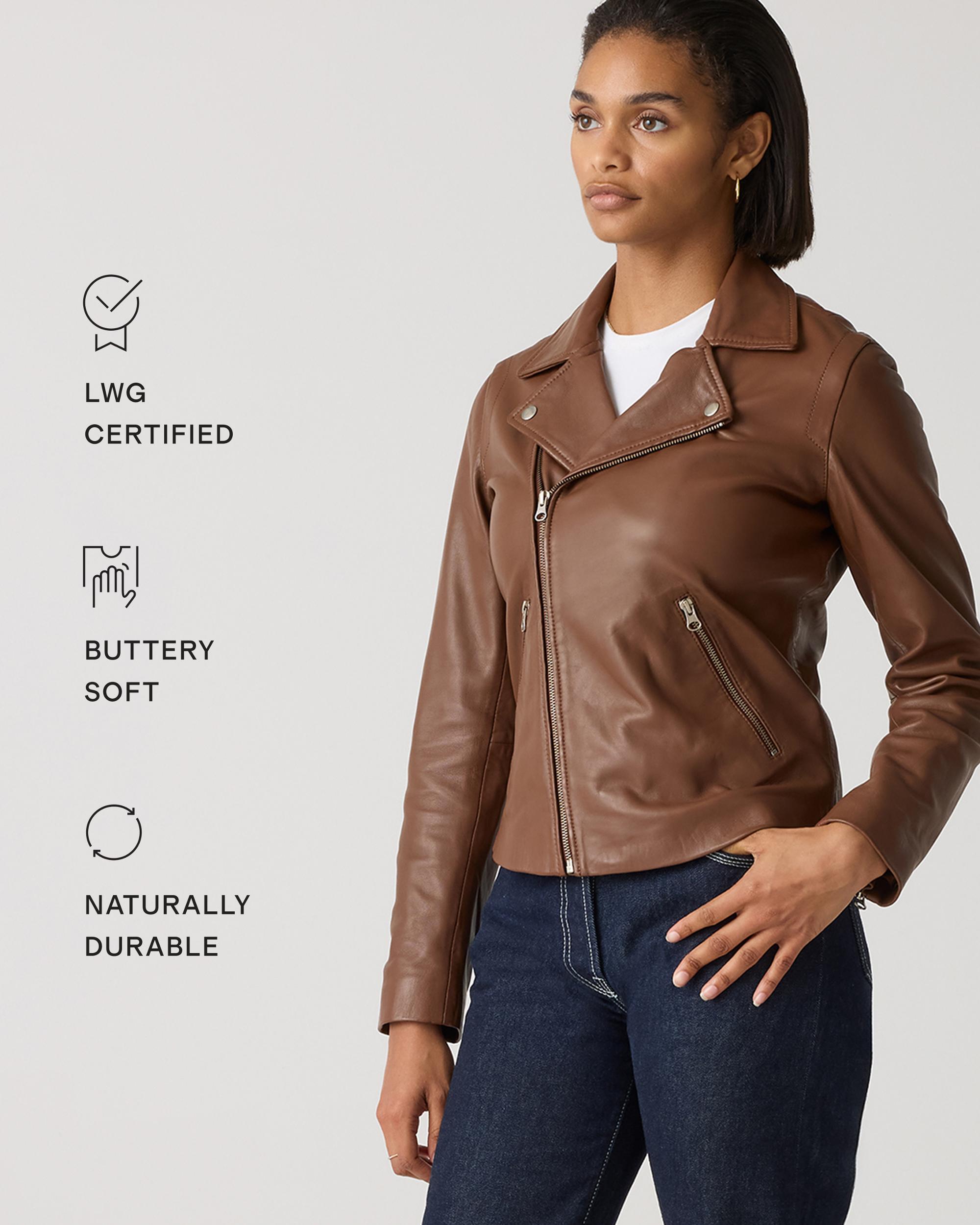 Quince | Women's 100% Washed Leather Biker Jacket Product Image