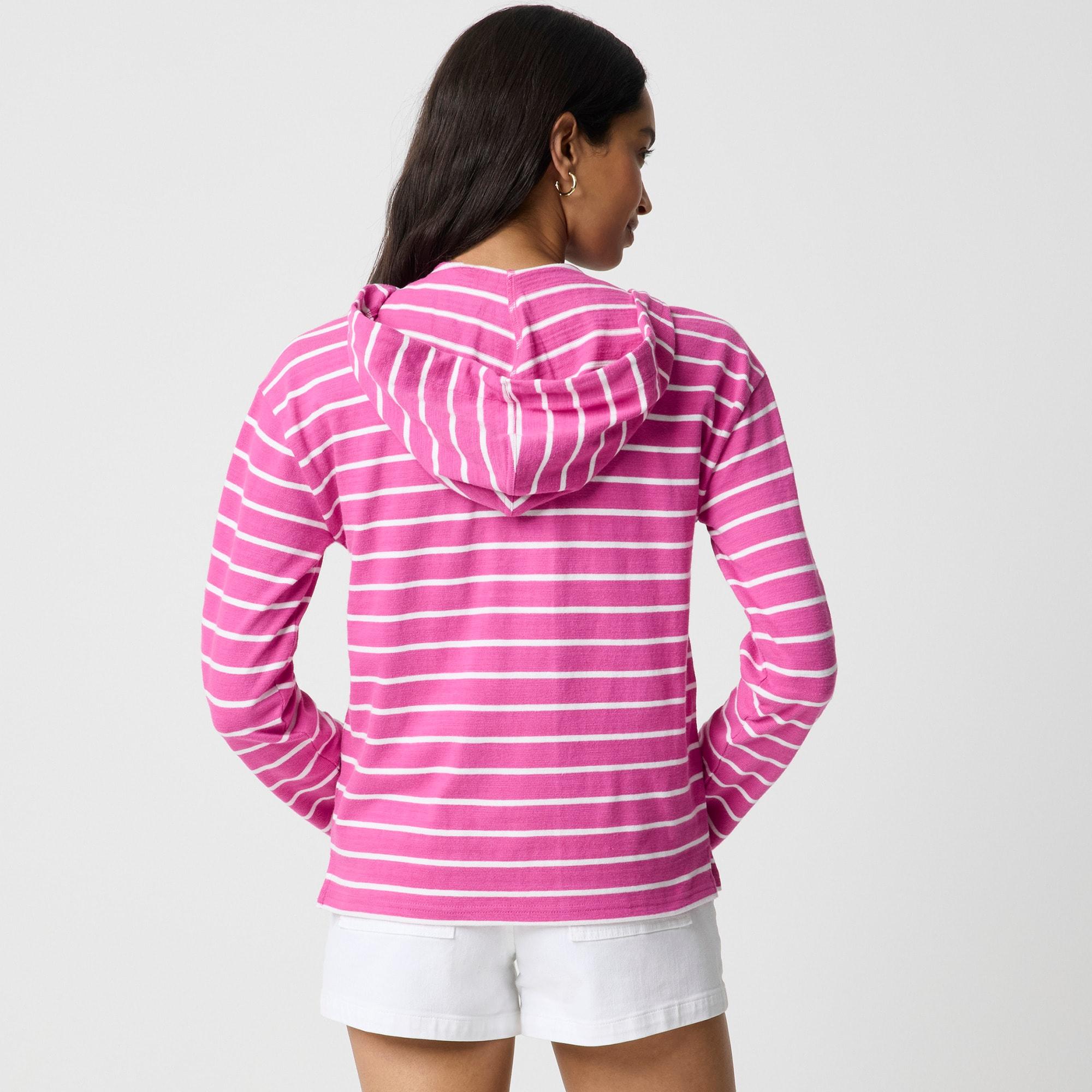 Striped V-neck hoodie Product Image