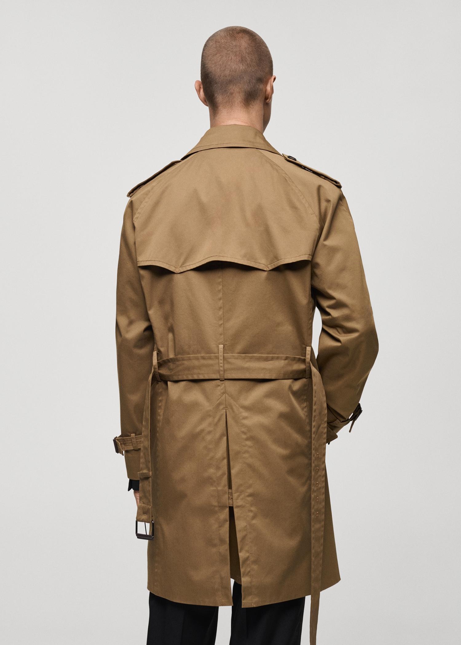 Water-repellent belted trench coat - Men | MANGO USA Product Image