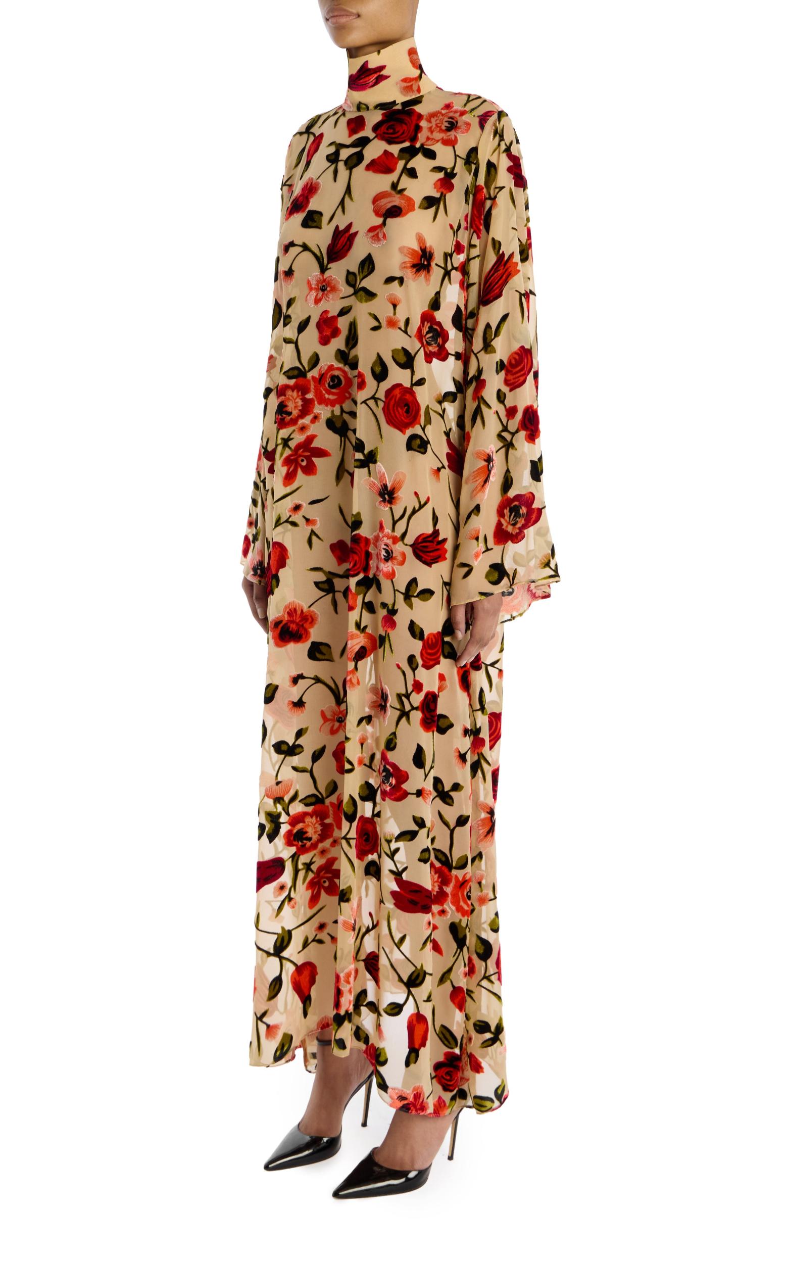 Floral Velvet Devoré Tunic Dress Product Image