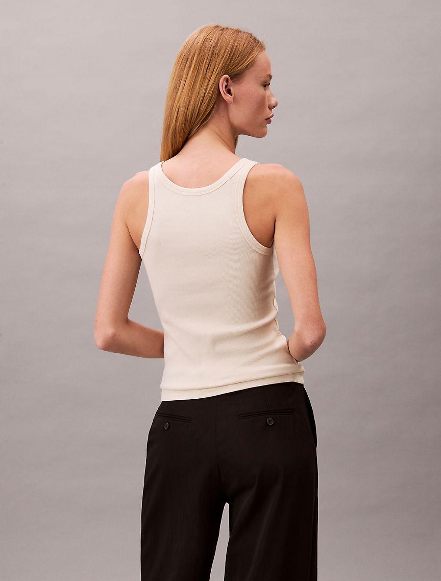 Cotton Contour Rib Embroidered Logo Tank Top Product Image
