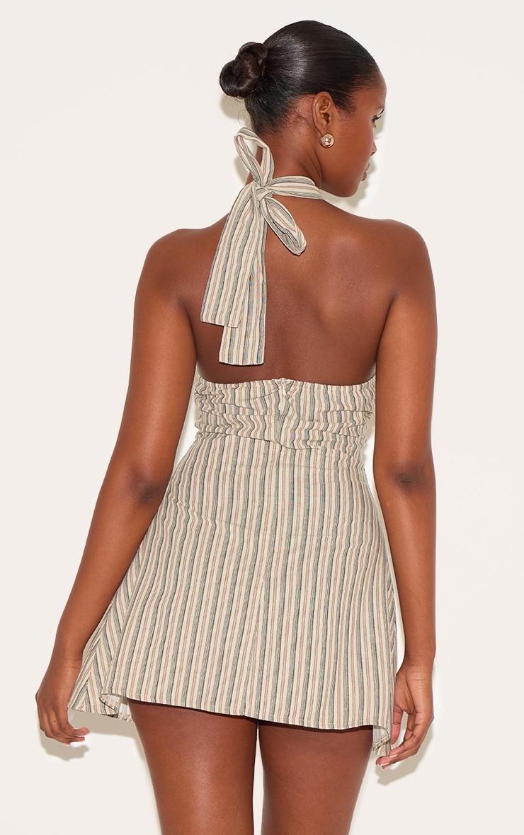Stone Striped Halterneck Shift Dress Product Image