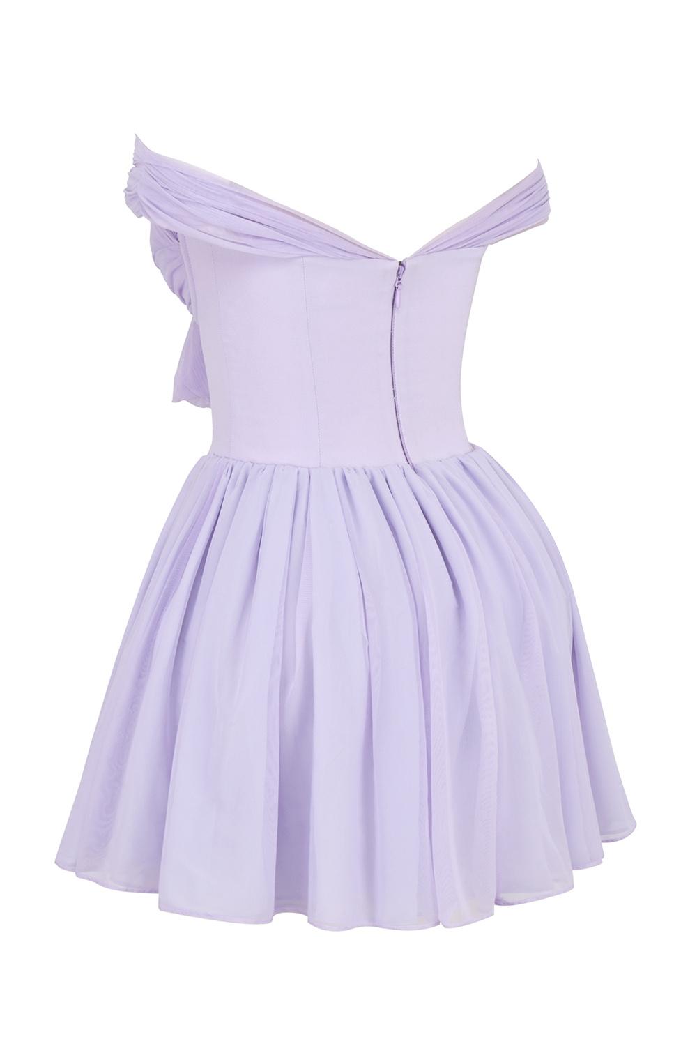 Soleil  orchid off shoulder mini dress Product Image