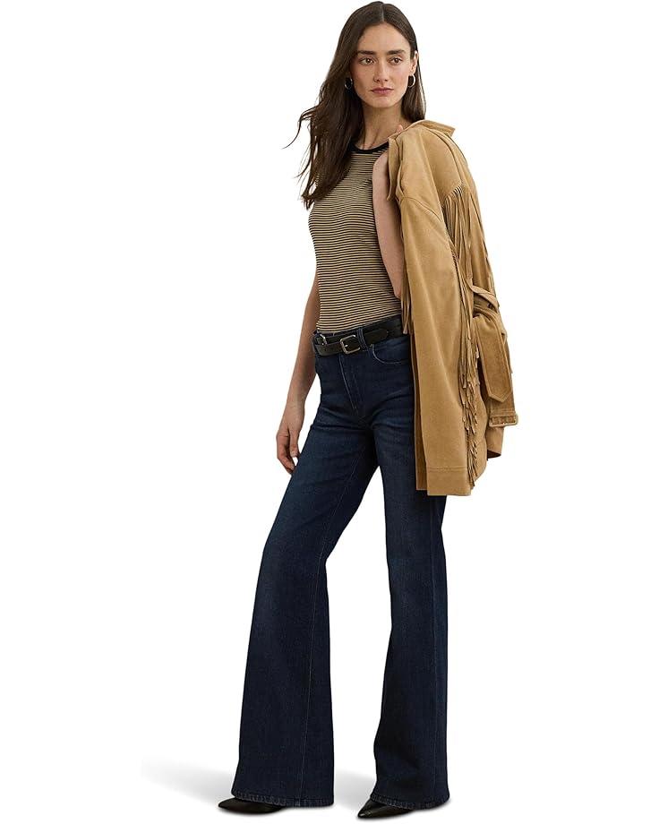 Petite Striped Stretch Cotton Crew Neck Tee Product Image