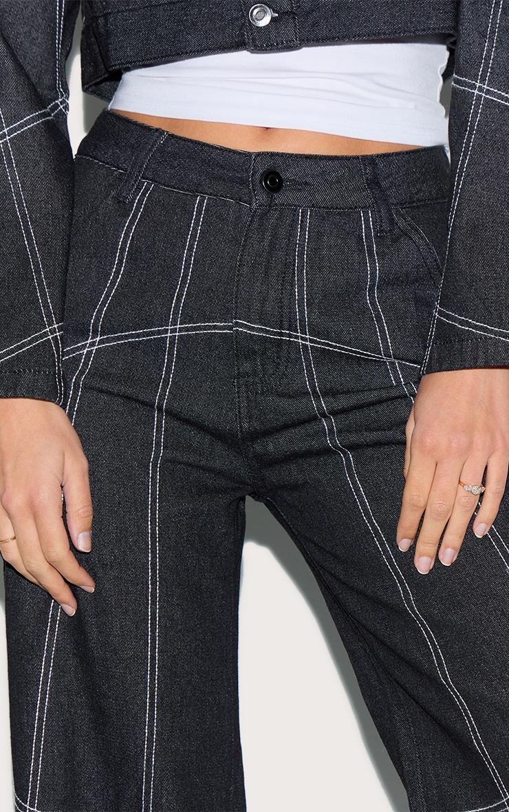 Dark Indigo Corset Seam Denim Jeans Product Image