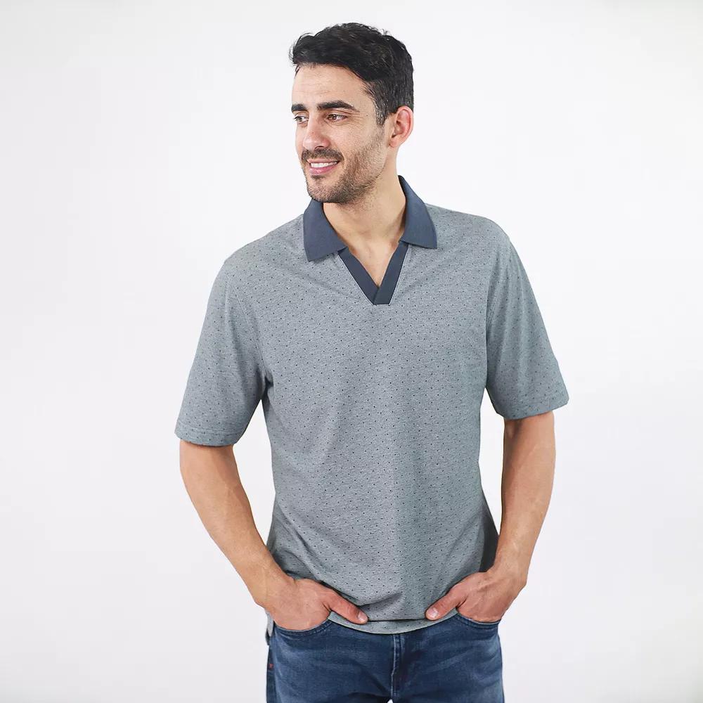 Men's JACHS NY Short Sleeve Lightweight Knit Oxford Polo,  Product Image