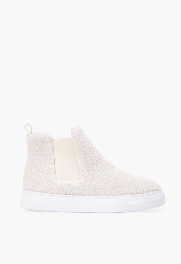 JustFab Margaux Platform Loafer Pump Womens Black/ White Size 8.5 Product Image