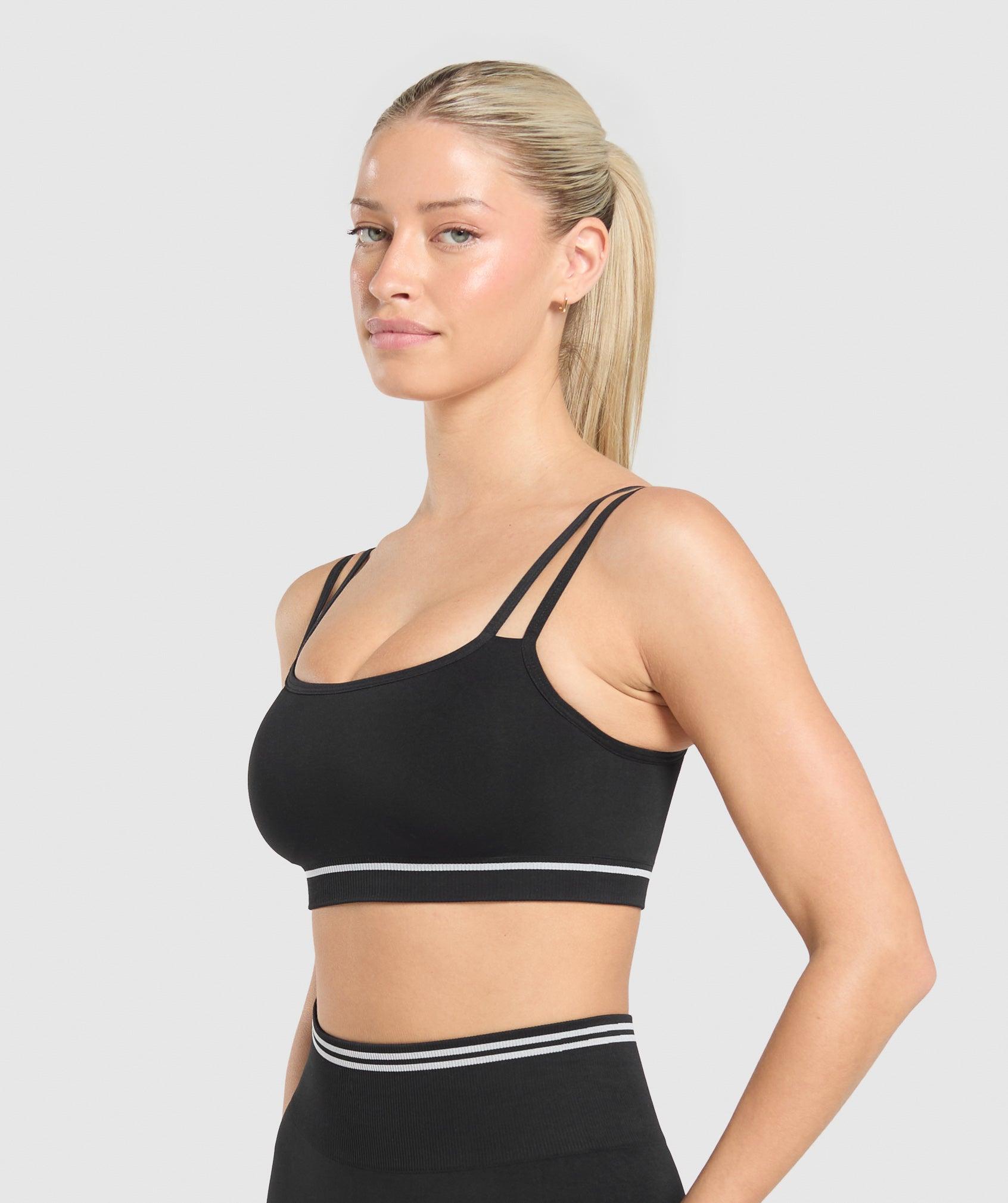 Gymshark Contrast Seamless Sports Bra - Black Female Product Image