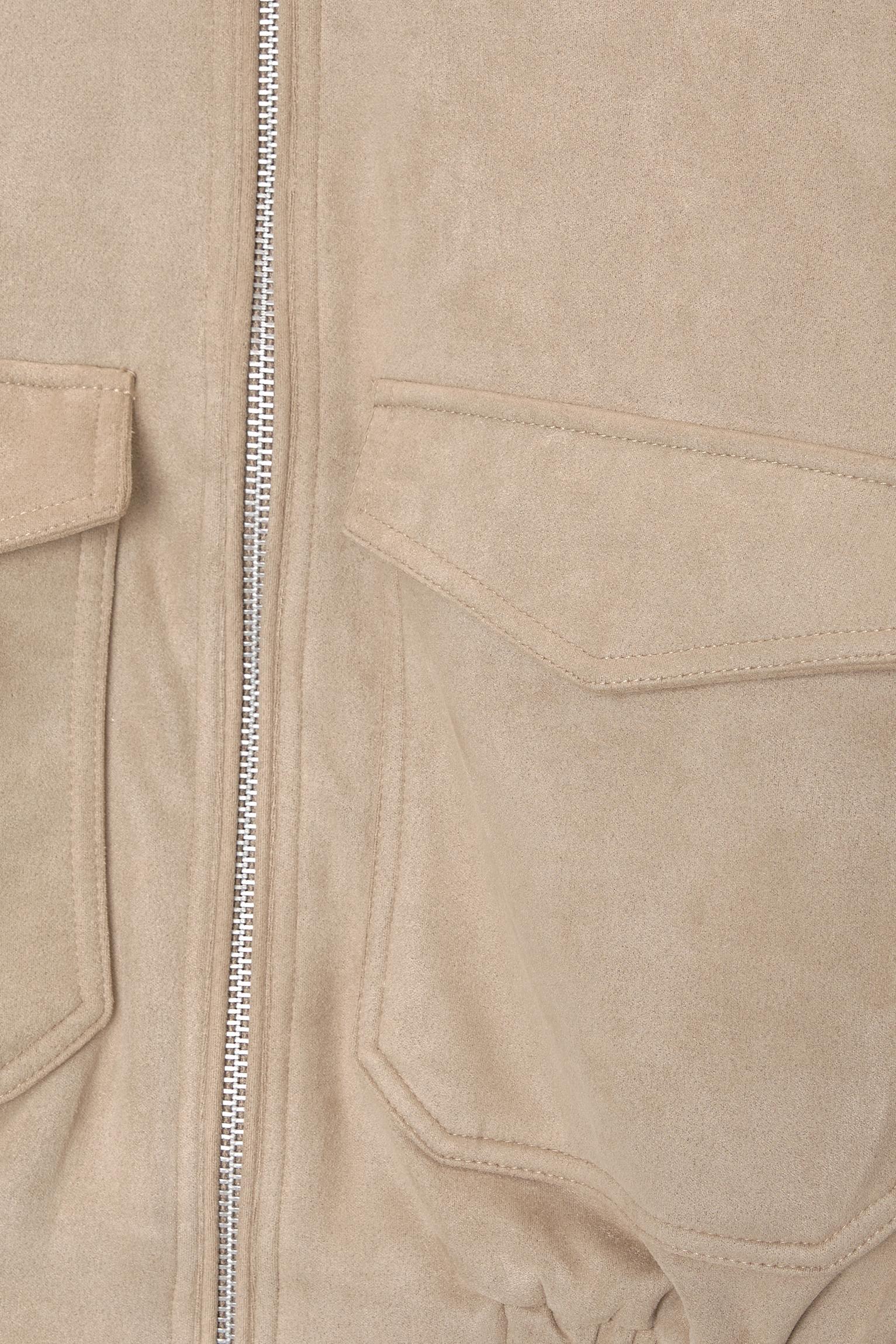 Cropped faux suede jacket Product Image