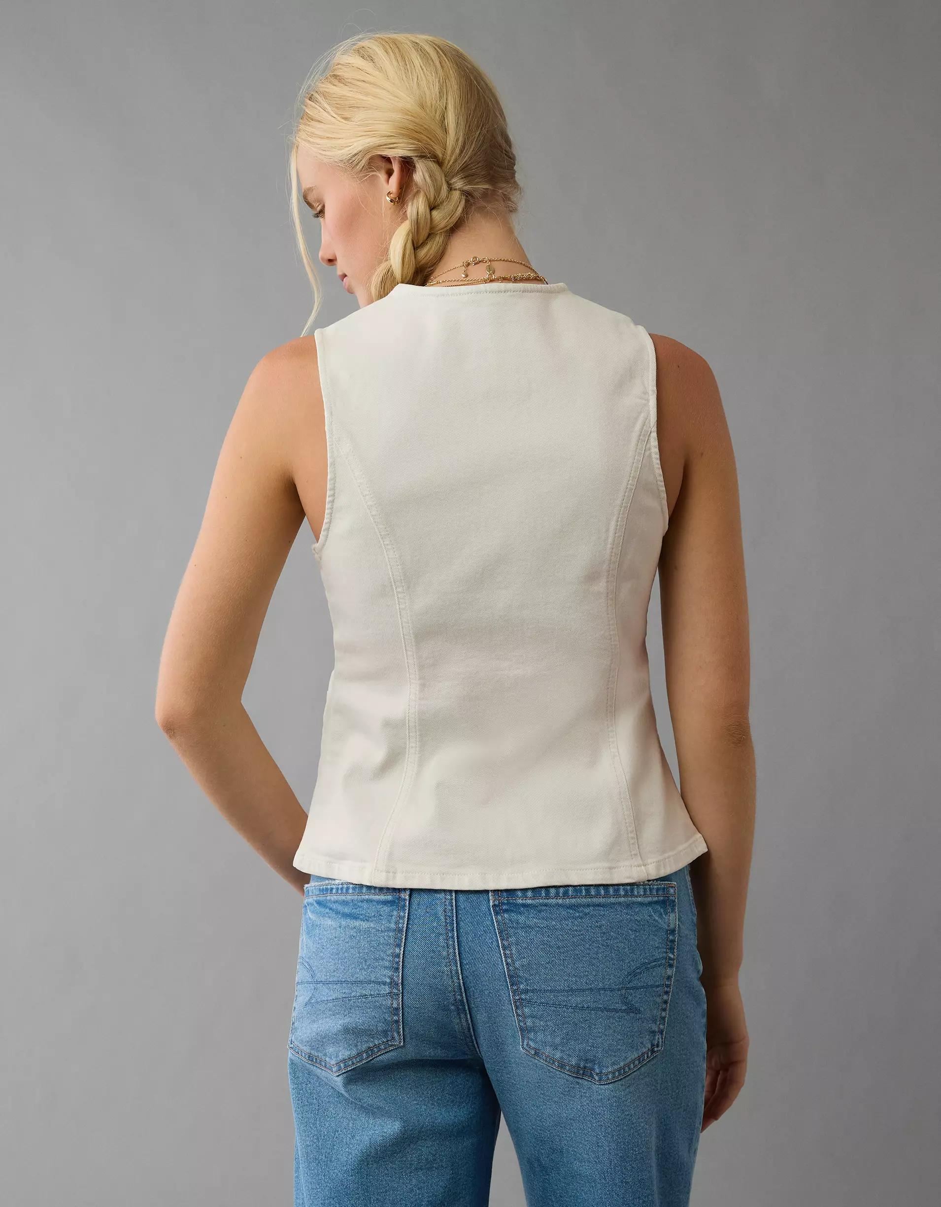 AE Crew Neck Button-Up Vest Product Image