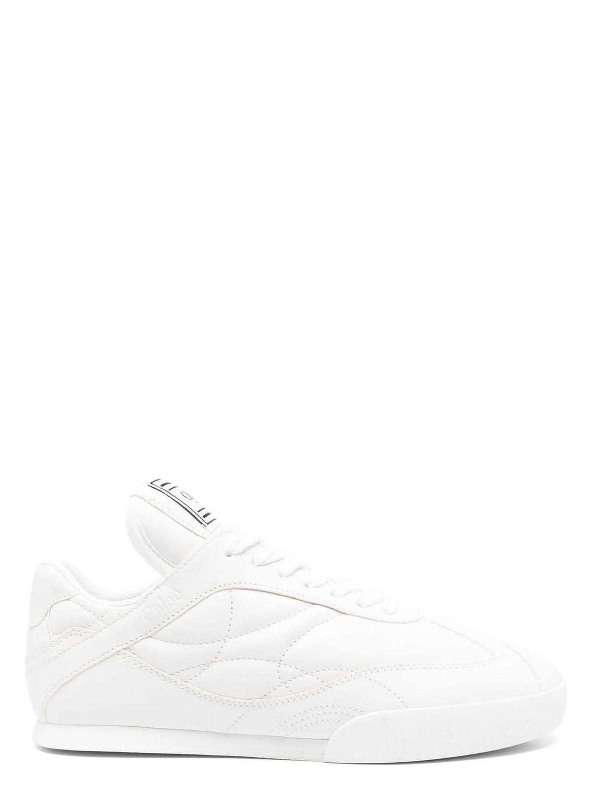 CHLOÉ Womens Chloe Kick Brand-patch Leather Low-top Trainers In White Product Image