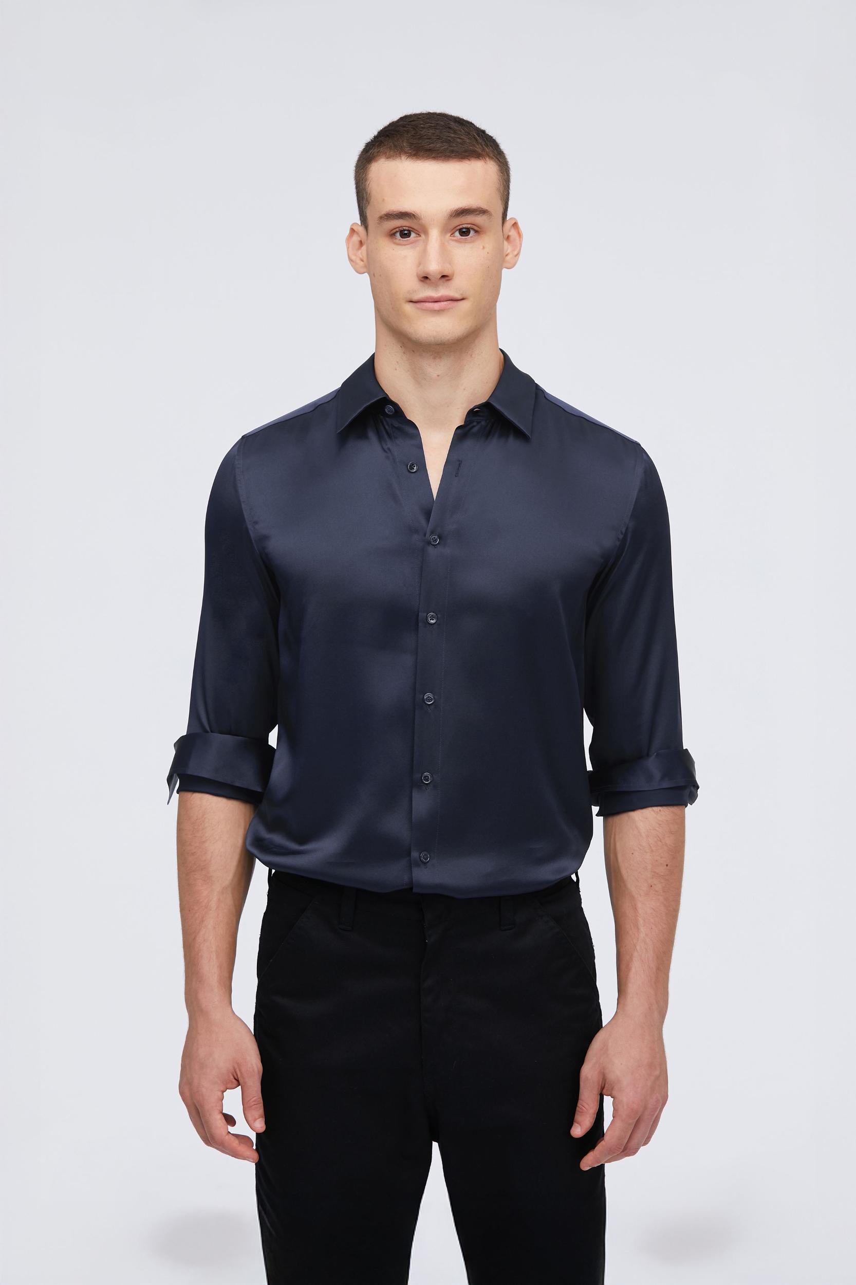 Mulberry Silk Basic Mens Shirt Product Image