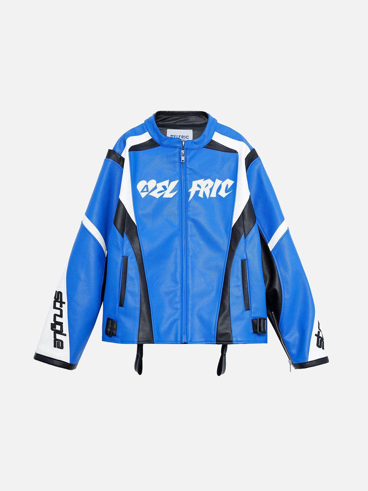 Aelfric Eden Faux Leather Racing Jacket Product Image
