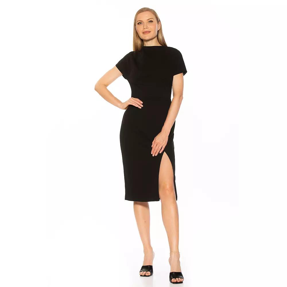 Women's ALEXIA ADMOR Vented Mockneck Midi Dress,  Product Image