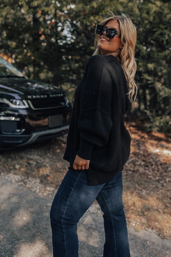 Full Of Warmth Tunic Sweater In Black Curves Product Image