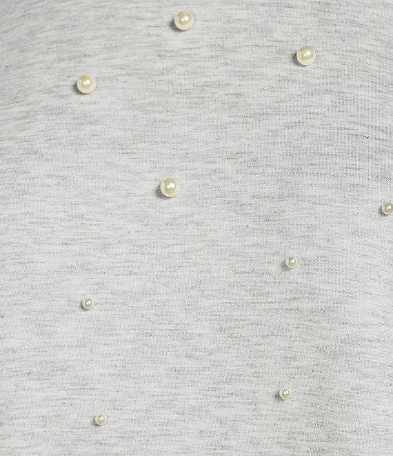 Antonio Melani Coordinating Long Sleeve Crew Neckline Embellished Pearl Pullover Top Product Image