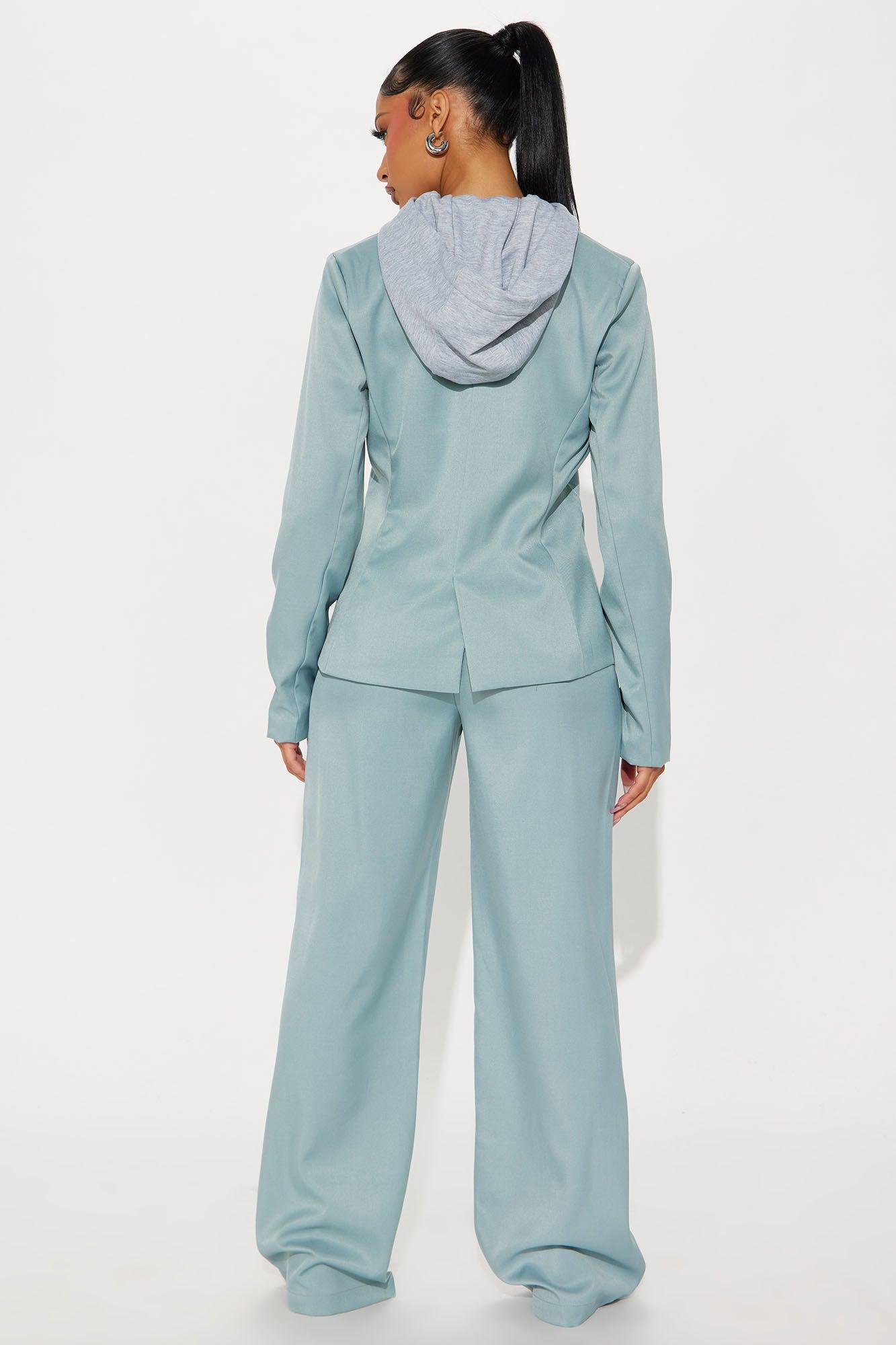 LA Vibe Blazer Pant Set - Sage/combo Product Image