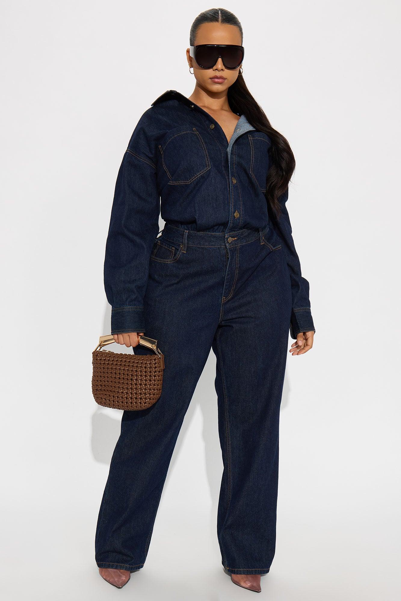 Farmer's Market Cutie Denim Jumpsuit - Indigo Product Image