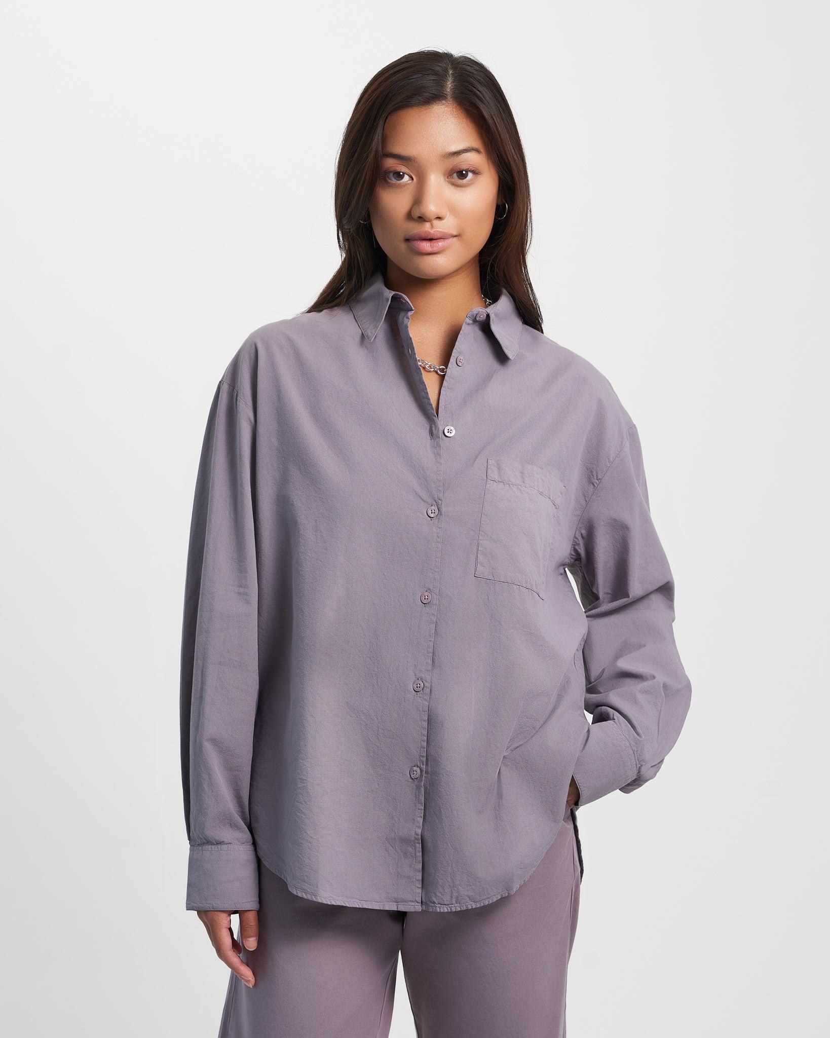 Organic Oversized Shirt - Cloudy Grey Product Image