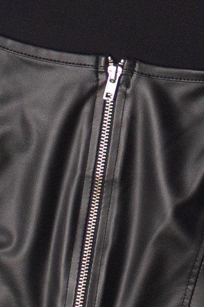 Zipper Front Pleather Crop Tank Product Image