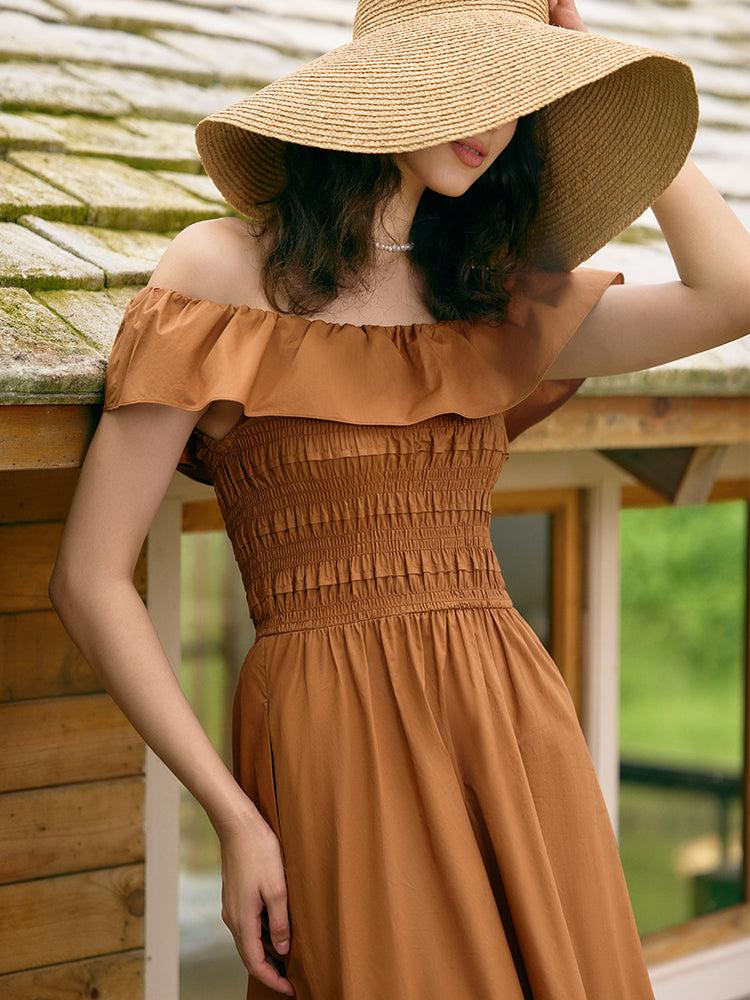 Ruffle Off Shoulder Women Maxi Dress Product Image