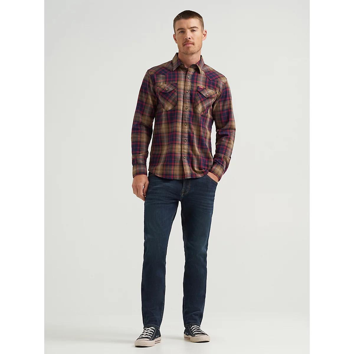 Men's Plaid Poplin Shirt in Chocolate Product Image