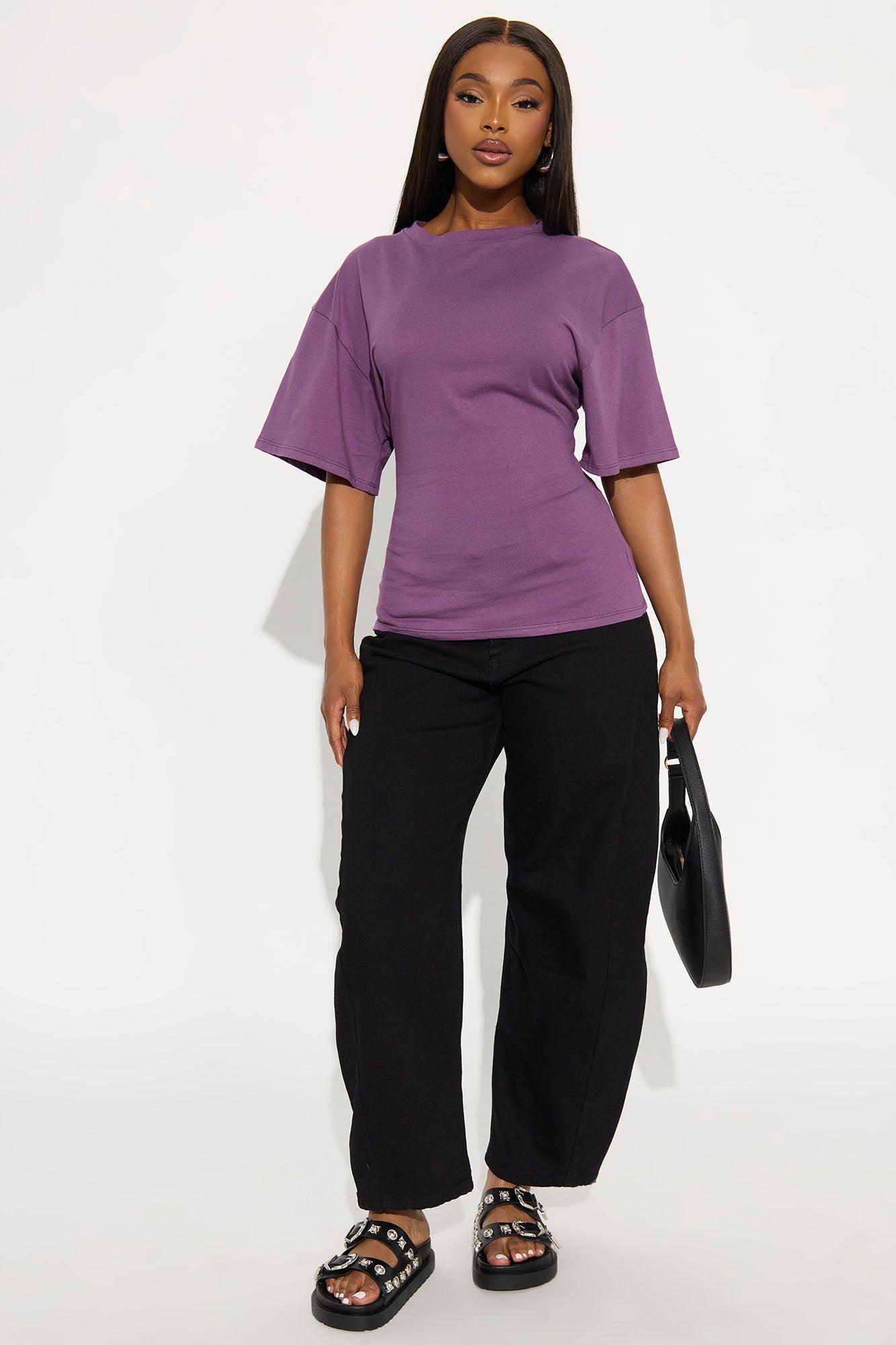 Babs Cinched Waist T Shirt - Plum Female Product Image