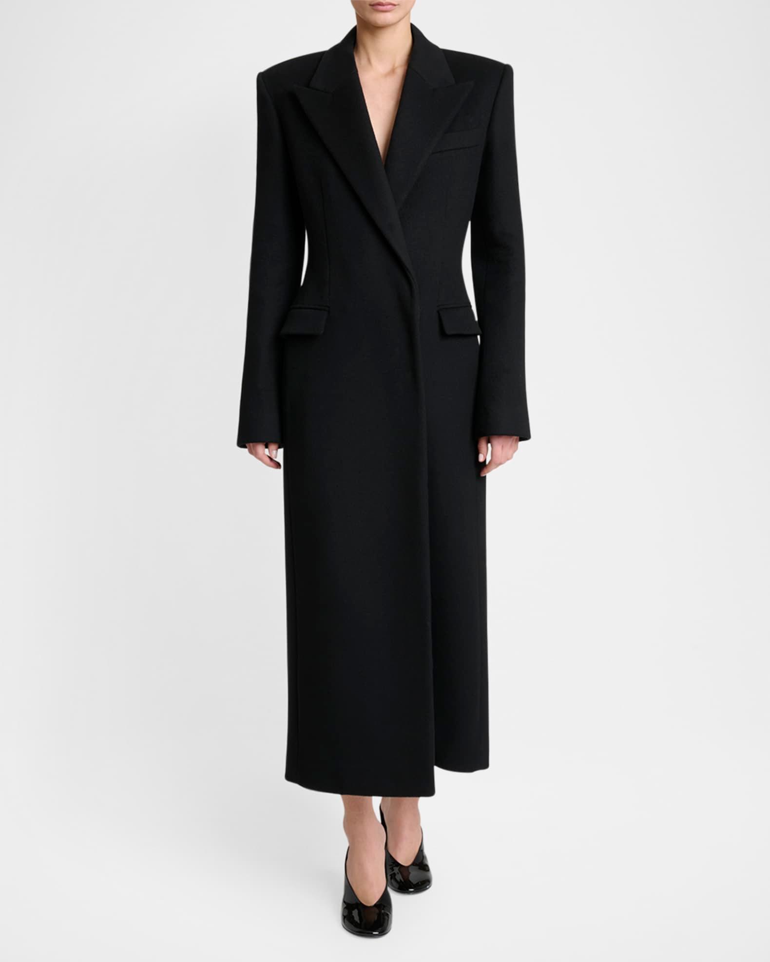 Wool Double-Breasted Cinched Coat Product Image