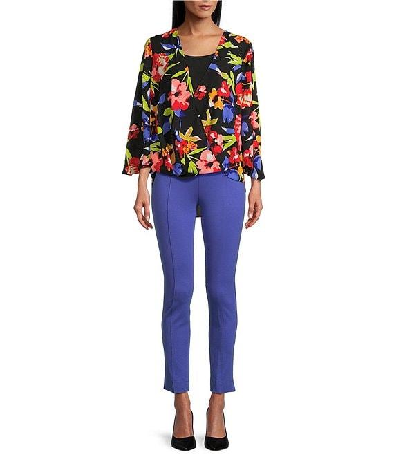 Slim Factor by Investments Coordinating Stretch Ponte Knit Ankle Skinny Pants Product Image