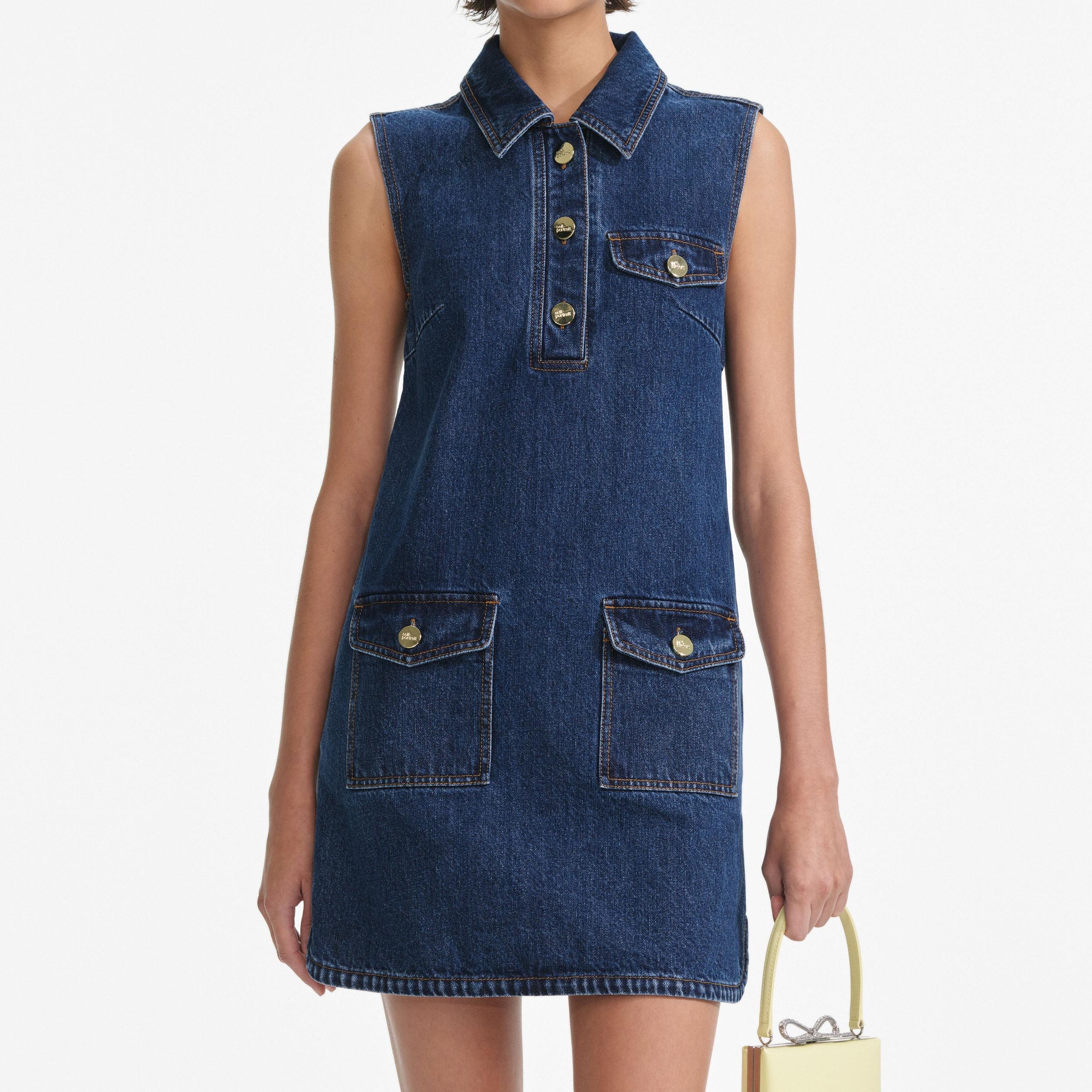 Denim Sleeveless Mini Dress Product Image