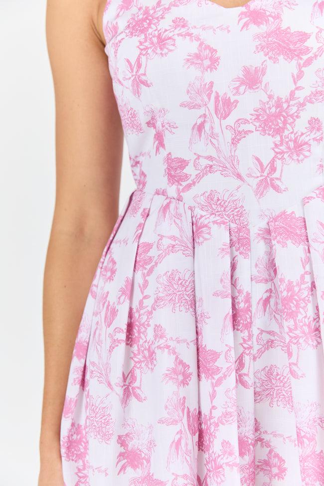 Sweetest Dreams Pink Vintage Floral Mini Dress FINAL SALE Product Image