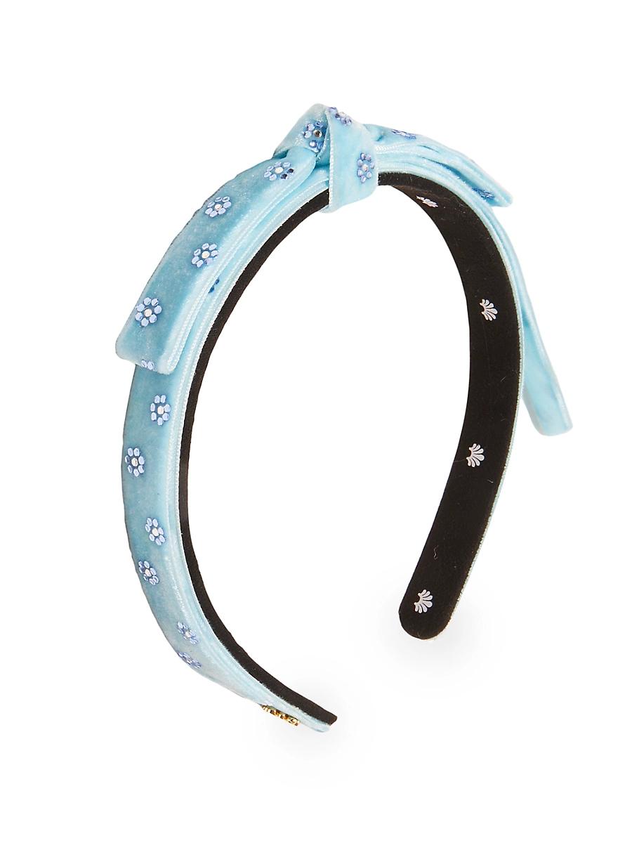 Womens Embellished Bardot Slim RibbonHeadbandOsLake Blue 400 Product Image