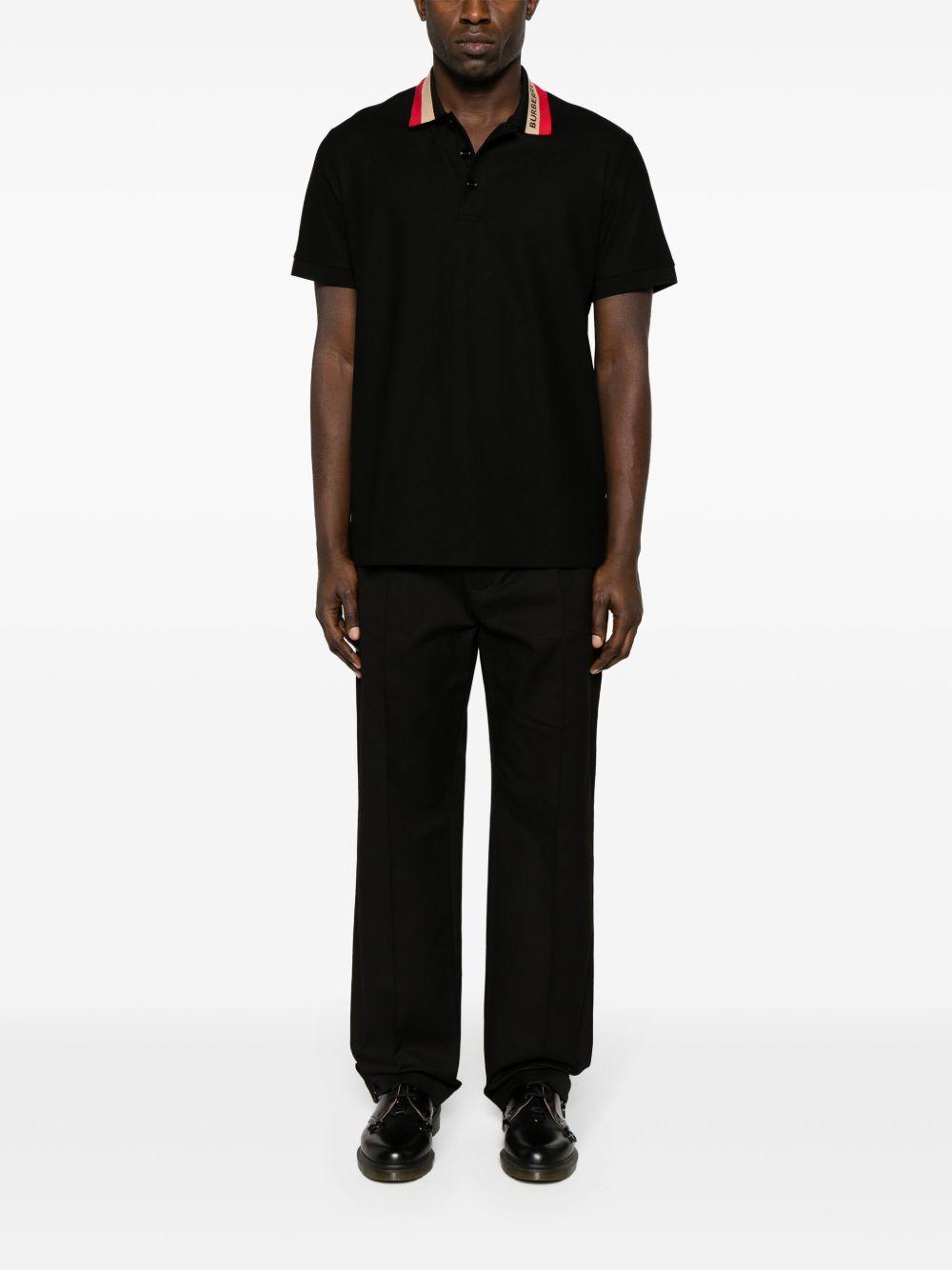 contrasting-collar cotton polo shirt Product Image