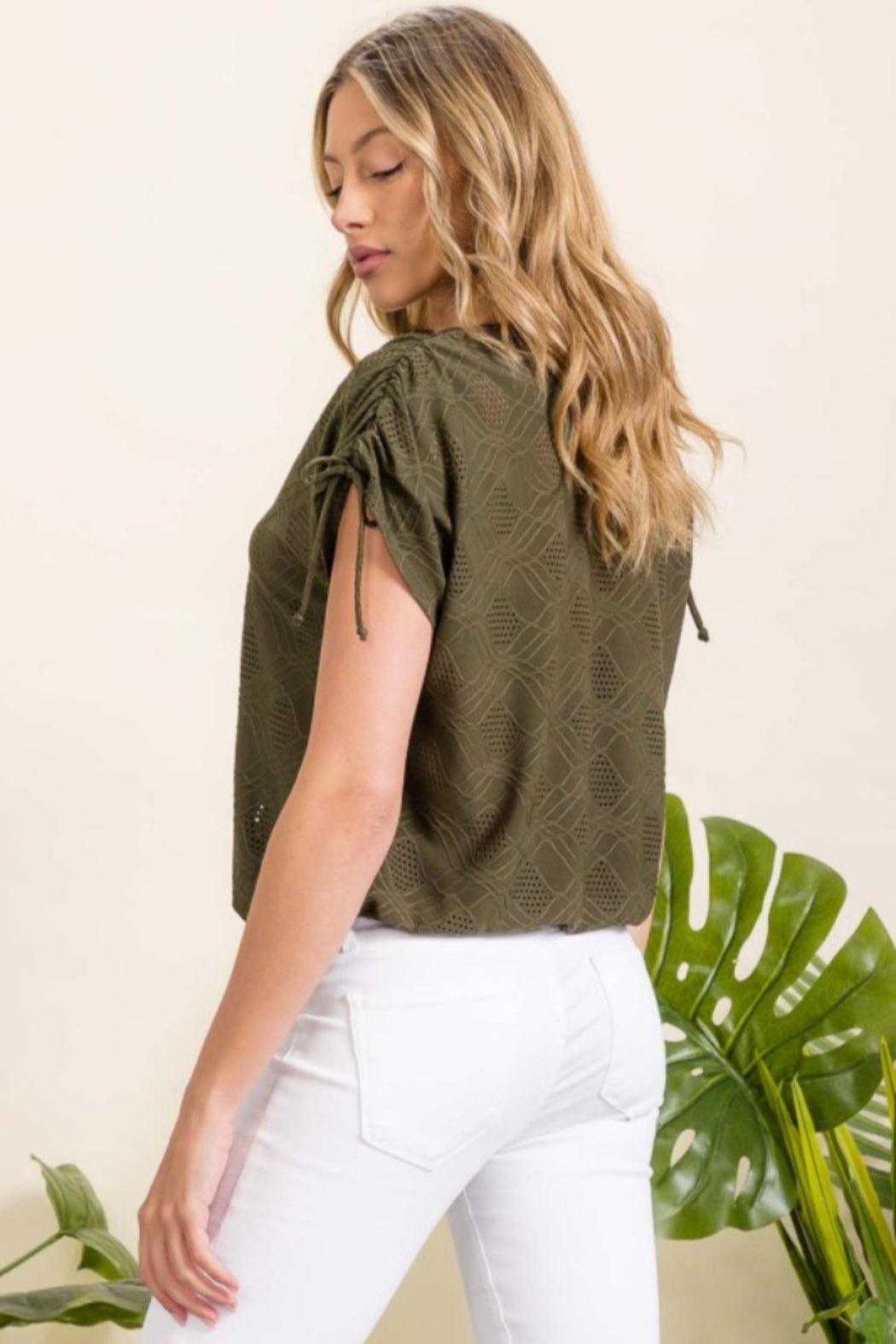 Ruched Shoulder Top Product Image