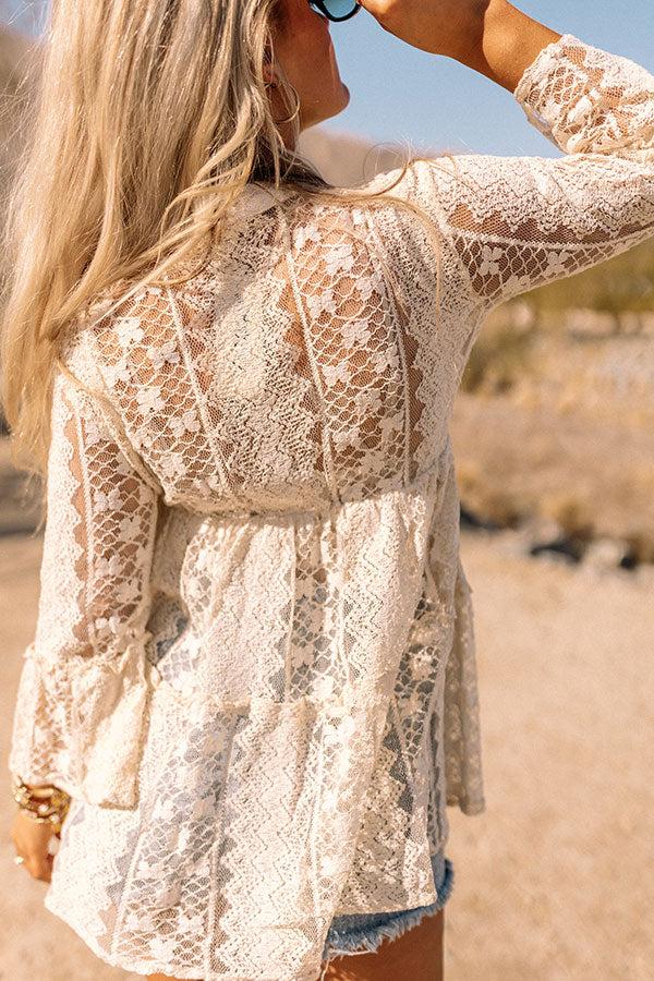 Resort Fling Embellish Lace Top Product Image