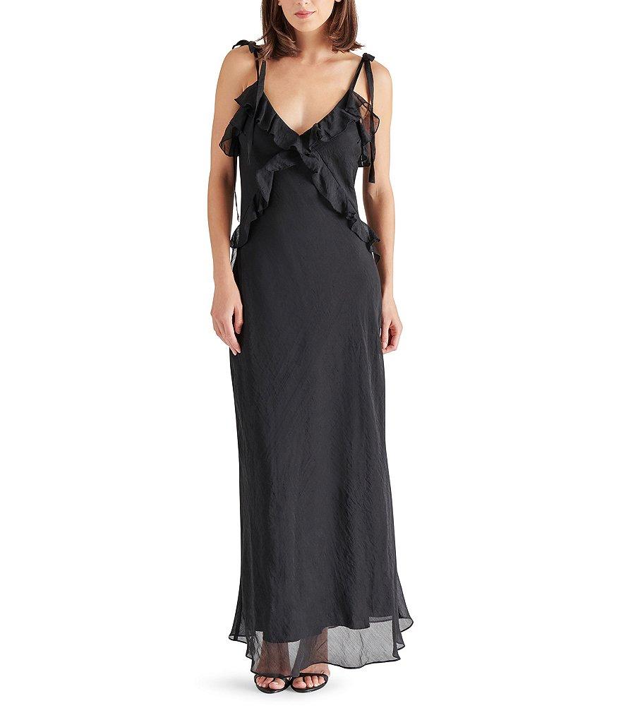 Steve Madden Adalina V-Neck Sleeveless Ruffle Maxi Dress Product Image