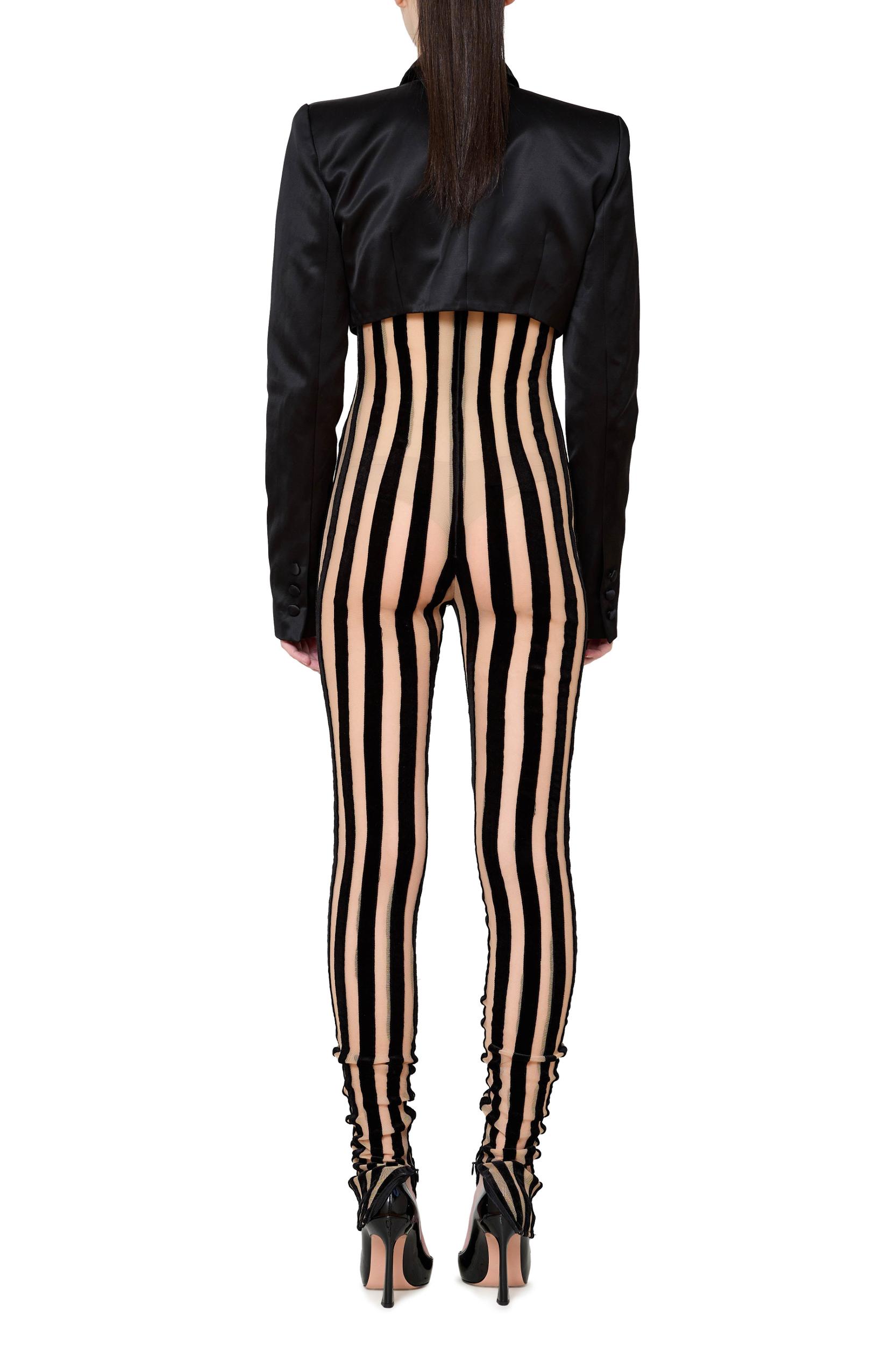 Double Breasted Cropped Tuxedo Blazer Product Image