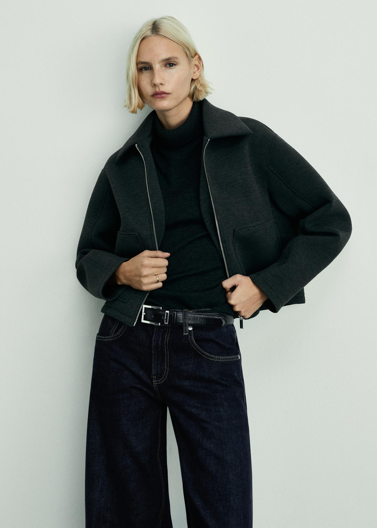 Low-rise rinse-wash wideleg jeans - Women | MANGO USA Product Image