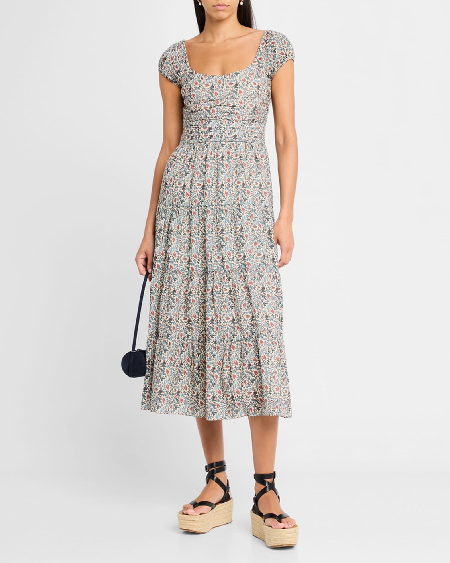 Marchella Printed Short-Sleeve Midi Dress Product Image