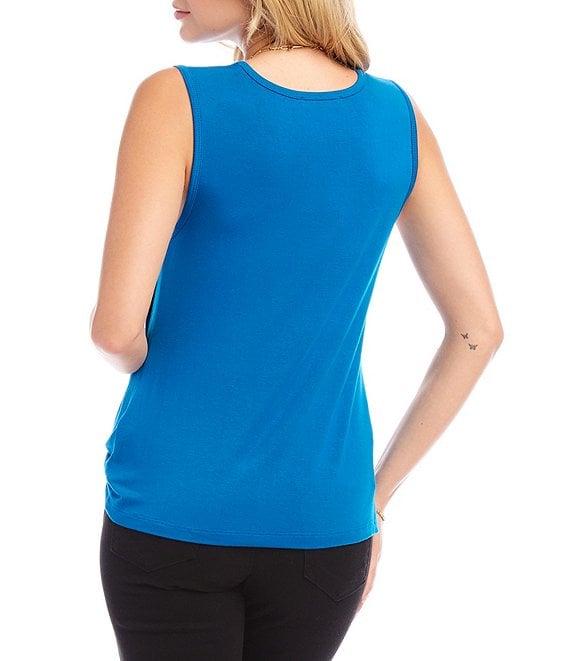 Karen Kane Pick-Up Crew Neck Sleeveless Stretch Jersey Top Product Image