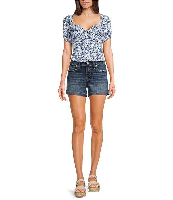 Silver Jeans Co. Elyse Mid Rise Denim Shorts Product Image