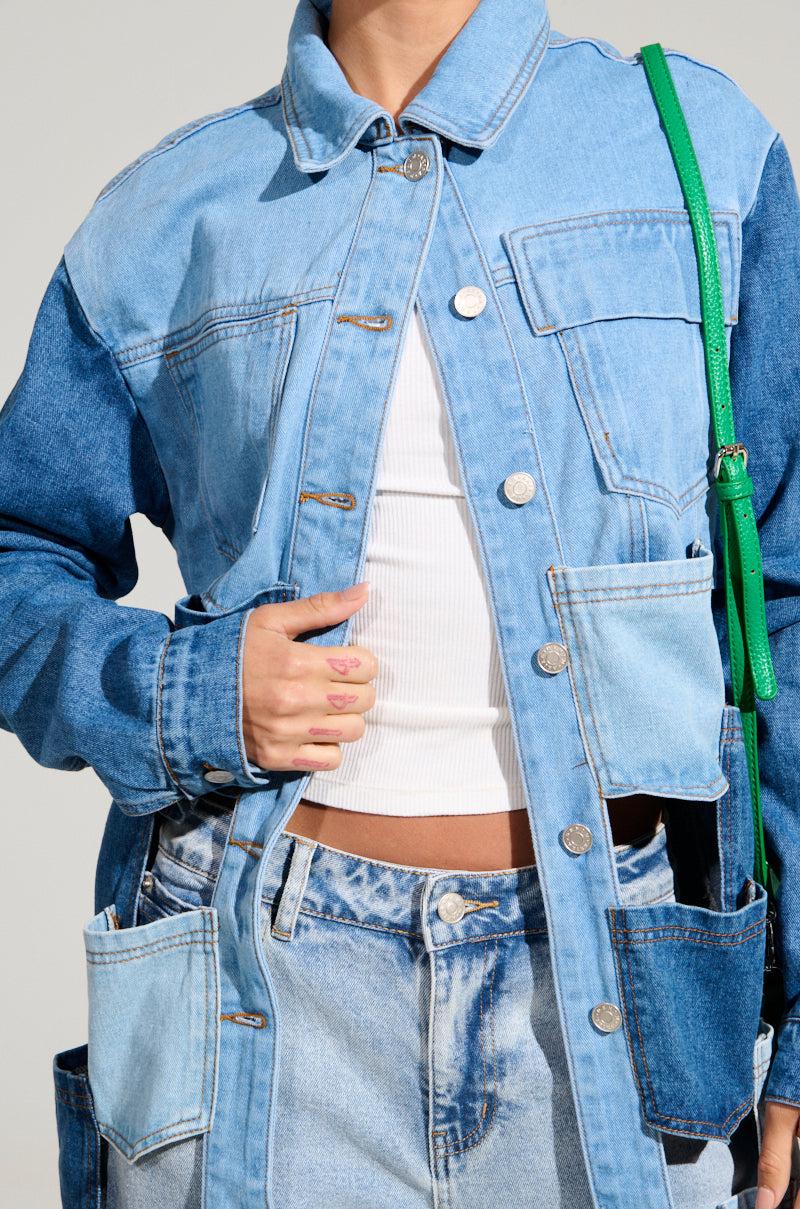 BRAXTON DENIM POCKET TRENCH Product Image