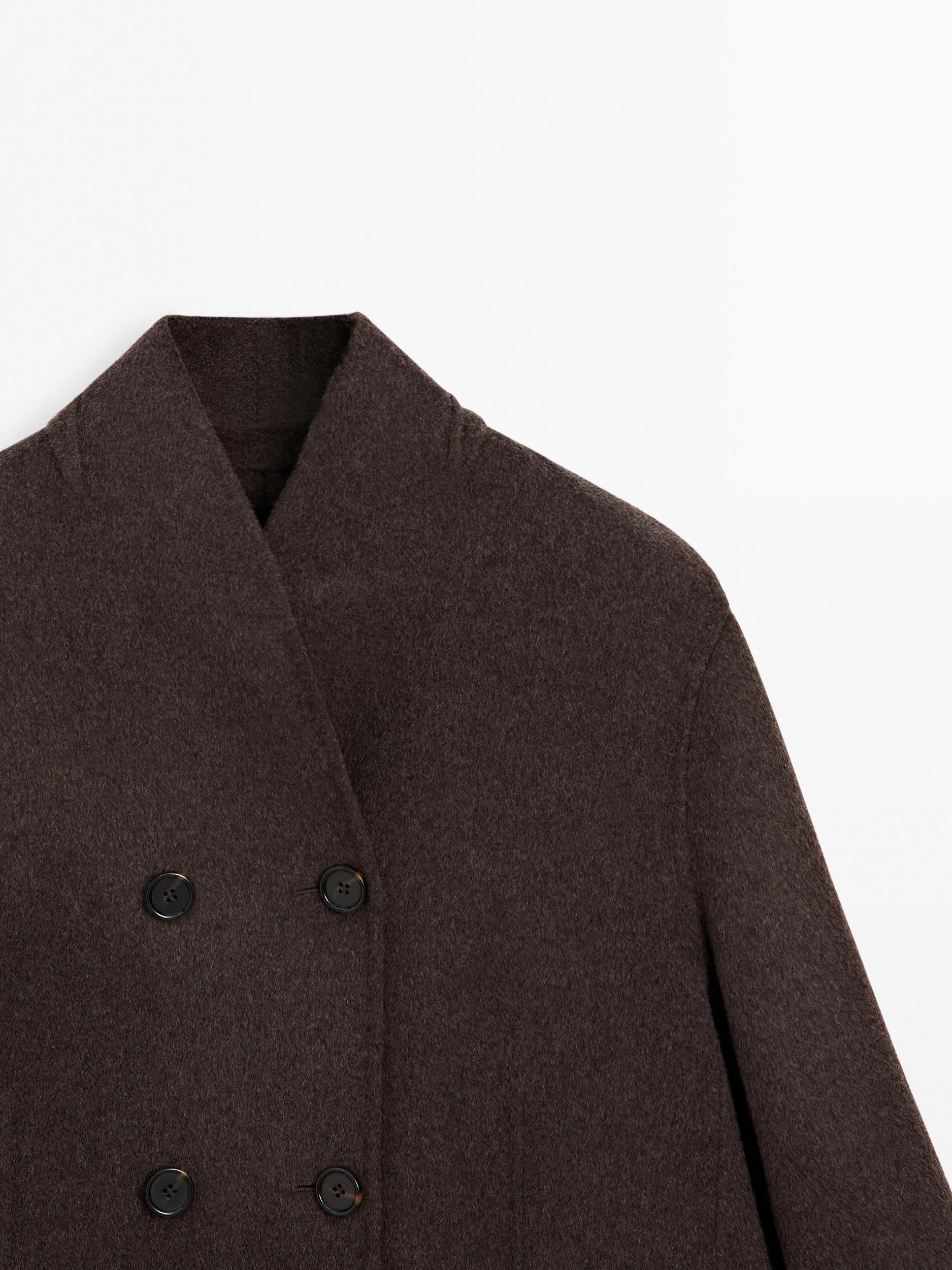 Wool blend coat with tuxedo collar Product Image