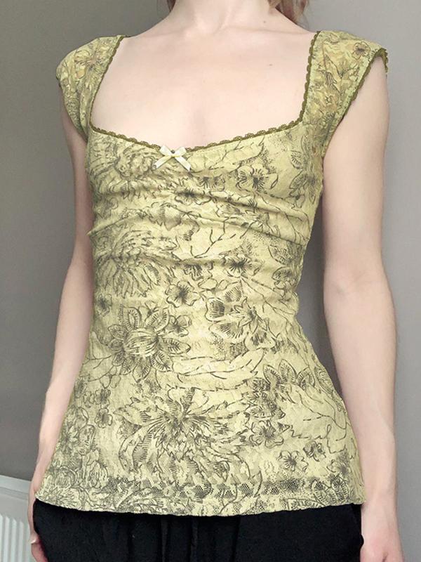 Summer Lace Patchwork Short Sleeves Product Image